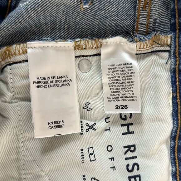Lucky Brand Women Blue Denim “So Lucky" Distressed Cutoff Jean Shorts Size 2/26 - Picture 7 of 12